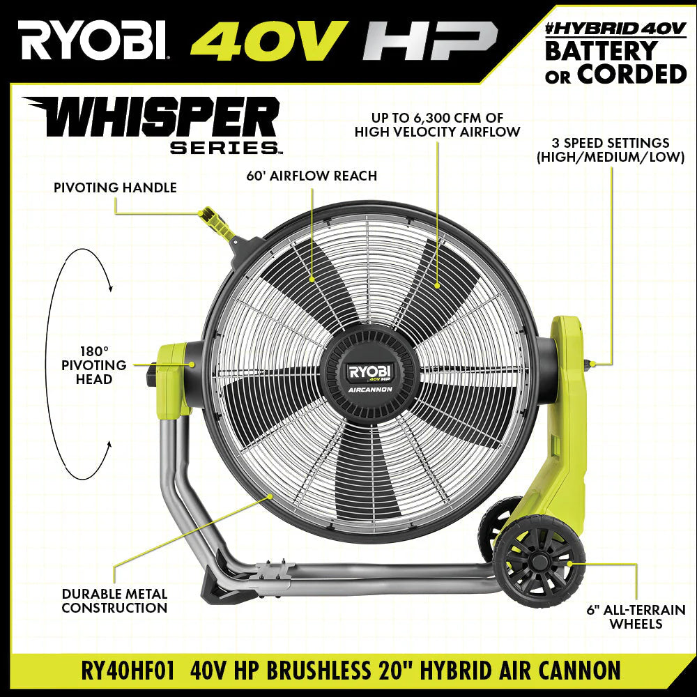 40V HP Brushless Hybrid 22 Inch Air Cannon